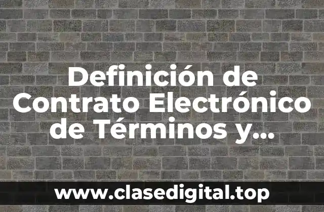 Definición de Contrato Electrónico de Términos y Condiciones