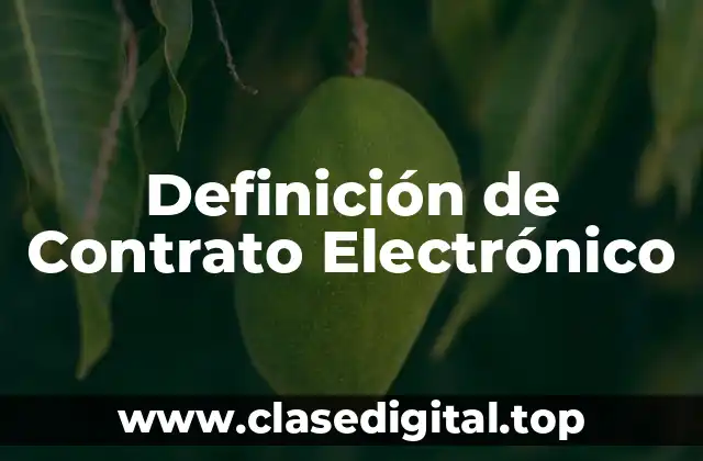 Definición de Contrato Electrónico