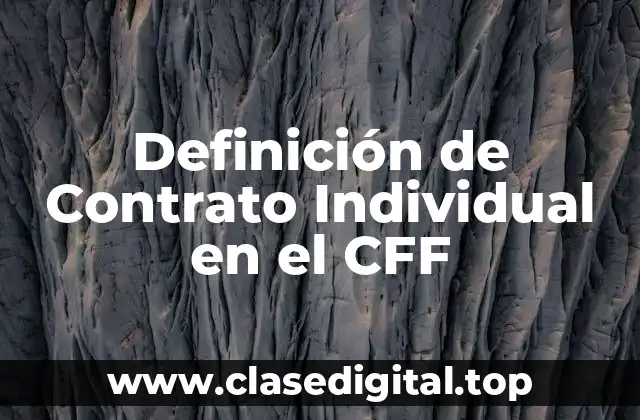 Definición de Contrato Individual en el CFF