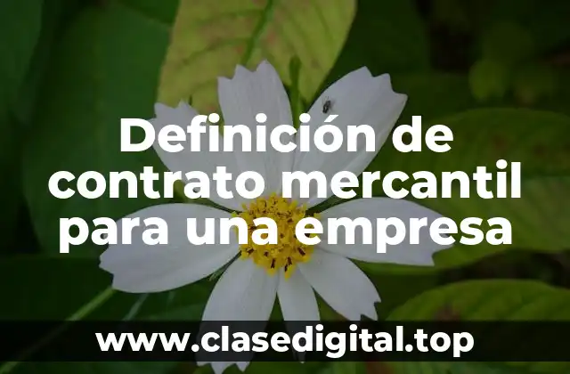 Definición de contrato mercantil para una empresa