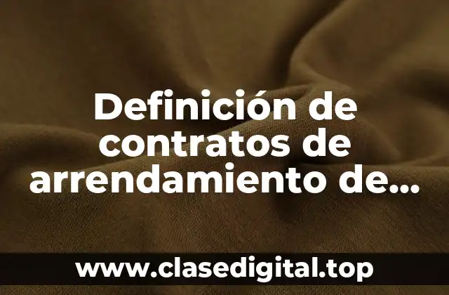 Definición de contratos de arrendamiento de vehículos complejos