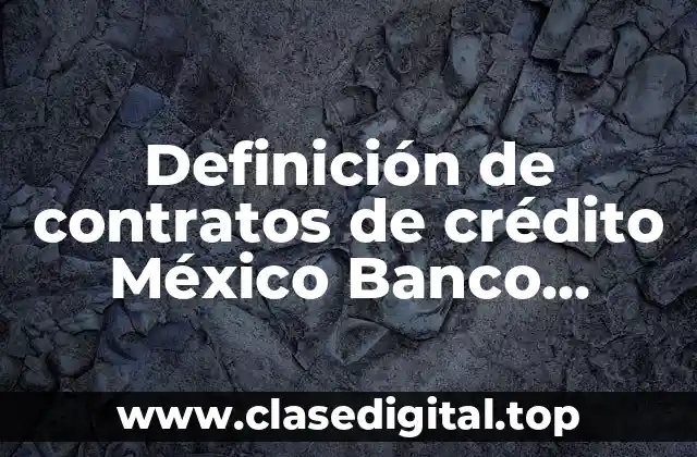 Definición de contratos de crédito México Banco Bancopel