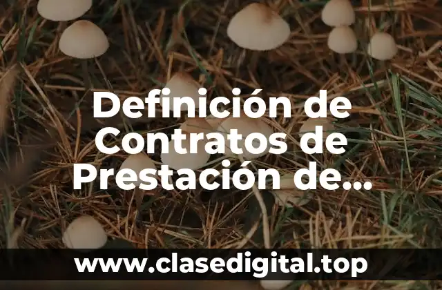 Definición de Contratos de Prestación de Servicios