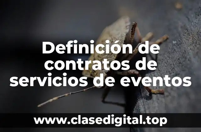 Definición de contratos de servicios de eventos