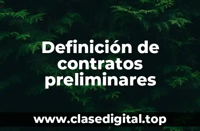 Definición de contratos preliminares