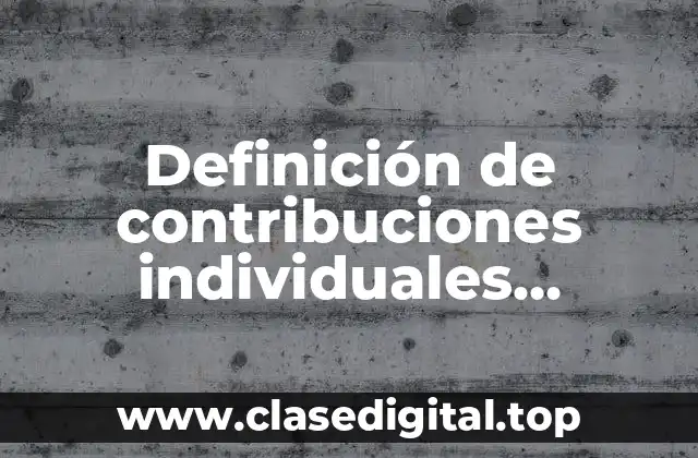 Definición de contribuciones individuales docentes