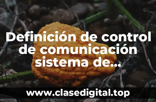Definición de control de comunicación sistema de información