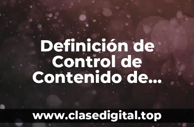 Definición de Control de Contenido de Imagen