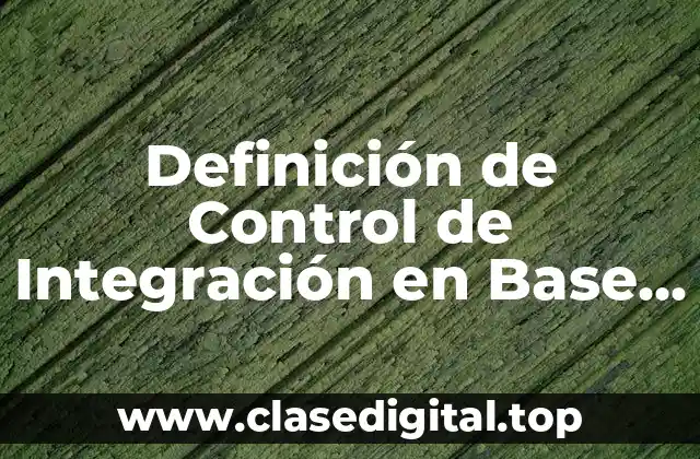 Definición de Control de Integración en Base de Datos