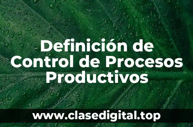 Definición de Control de Procesos Productivos