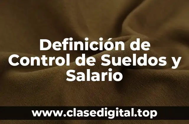 Definición de Control de Sueldos y Salario
