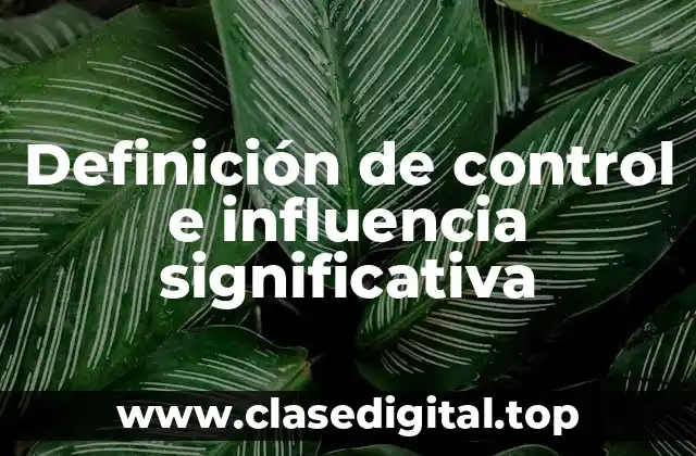 Definición de control e influencia significativa
