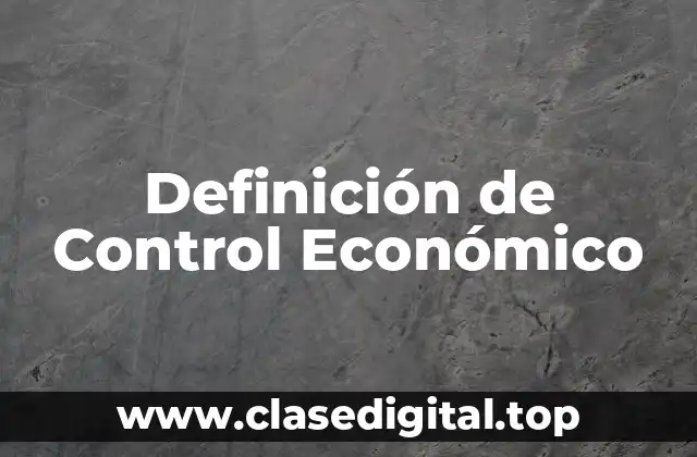 Definición de Control Económico