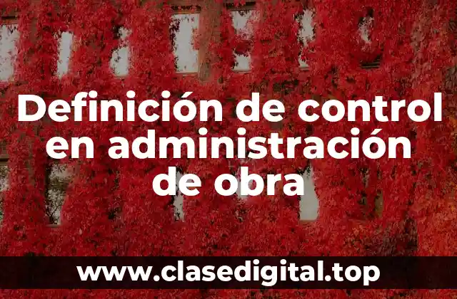Definición de control en administración de obra