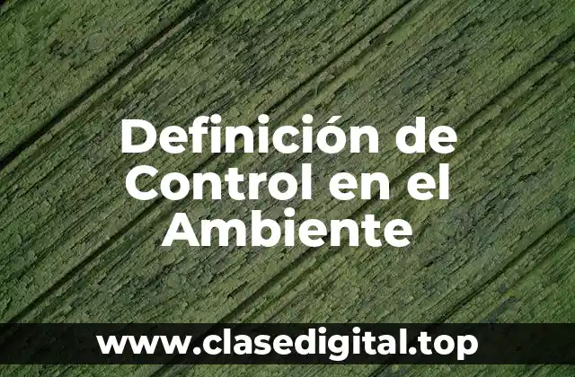 Definición de Control en el Ambiente