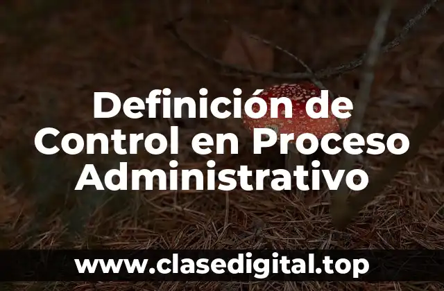 Definición de Control en Proceso Administrativo