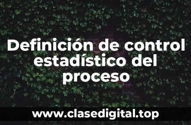 Definición técnica de control estadístico del proceso