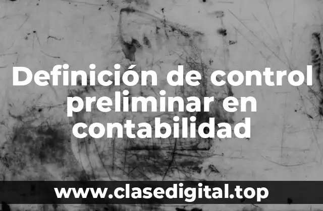 Definición de control preliminar en contabilidad