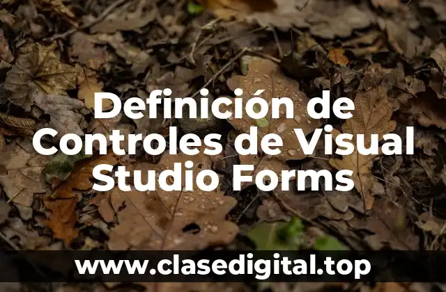 Definición de Controles de Visual Studio Forms
