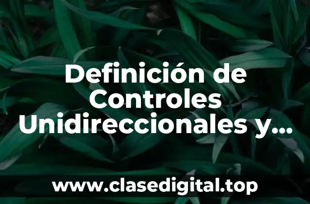 Definición de Controles Unidireccionales y Bidireccionales
