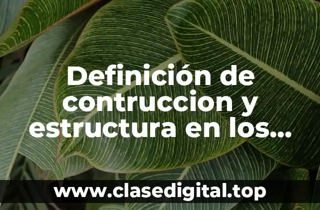 Definición de contruccion y estructura en los seres vivos ejemplo
