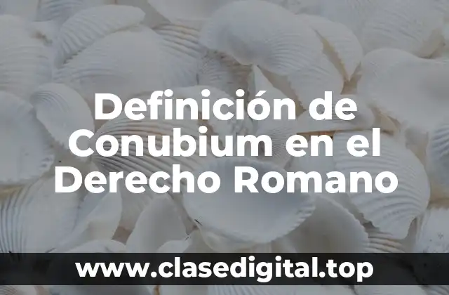 Definición de Conubium en el Derecho Romano