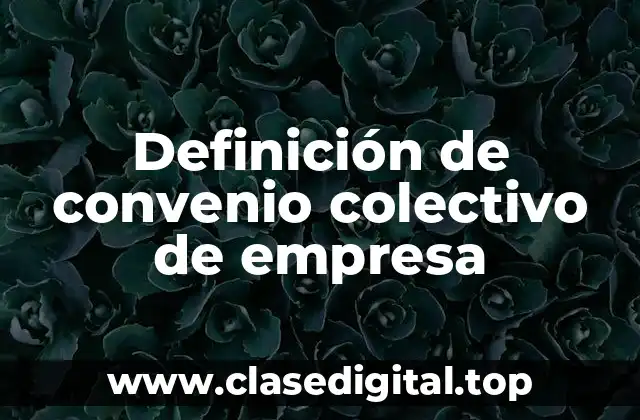 Definición de convenio colectivo de empresa
