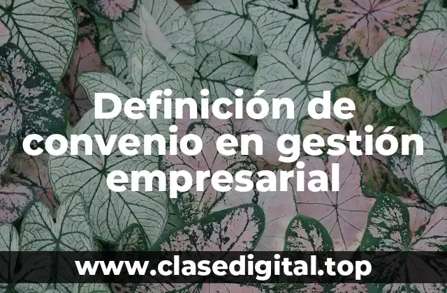 Definición de convenio en gestión empresarial