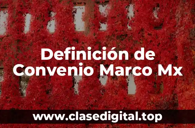Definición de Convenio Marco Mx