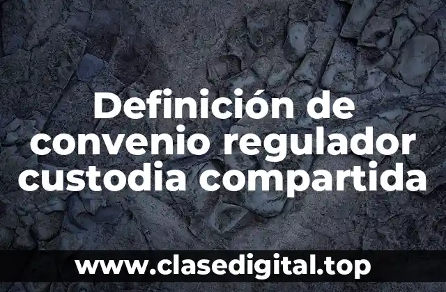 Definición de convenio regulador custodia compartida