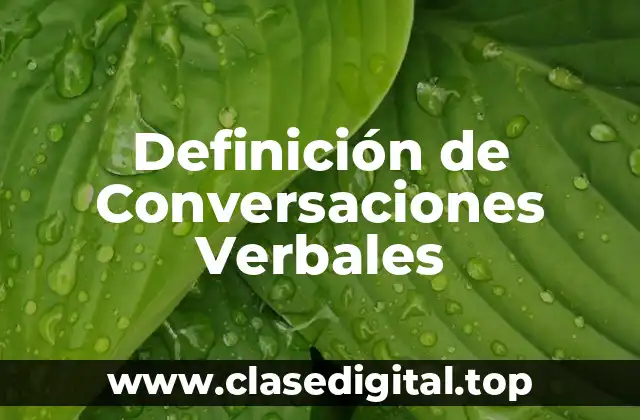 Definición de Conversaciones Verbales