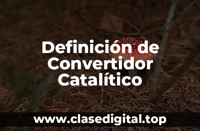Definición de Convertidor Catalítico