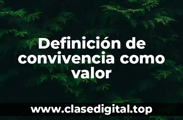 Definición de convivencia como valor