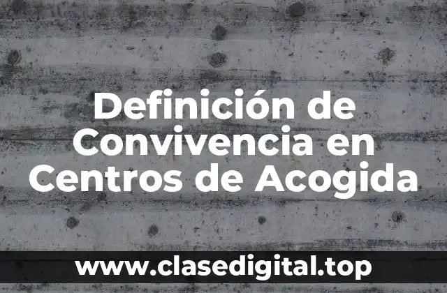 Definición de Convivencia en Centros de Acogida