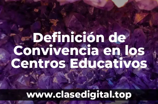 Definición de Convivencia en los Centros Educativos