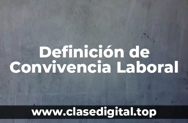 Definición de Convivencia Laboral