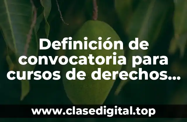 Definición de convocatoria para cursos de derechos humanos