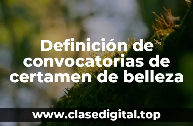 Ejemplos de convocatorias de certamen de belleza