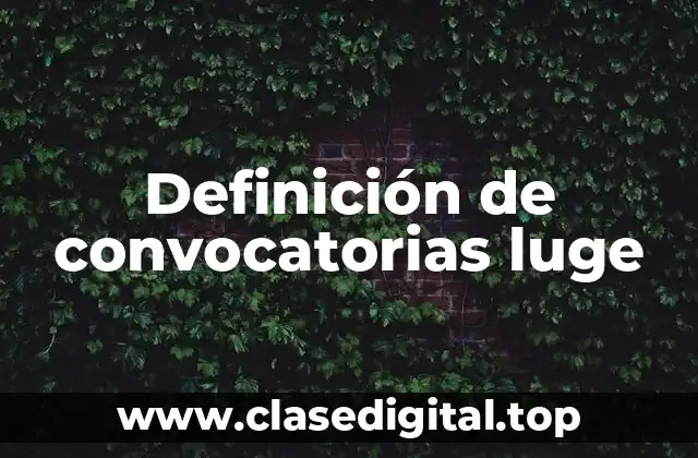 Definición de convocatorias luge