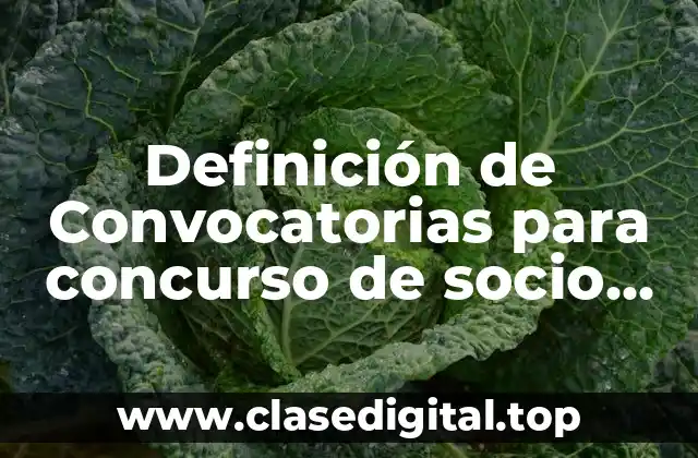 Definición de Convocatorias para concurso de socio dramas