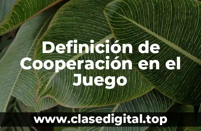 Definición de Cooperación en el Juego