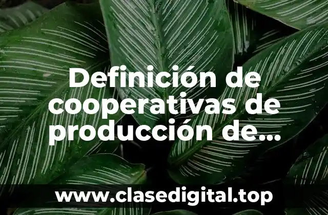 Definición de cooperativas de producción de bienes y servicios