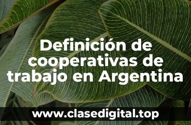 Ejemplos de cooperativas de trabajo en Argentina