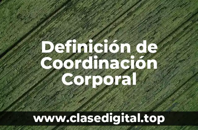 Definición de Coordinación Corporal