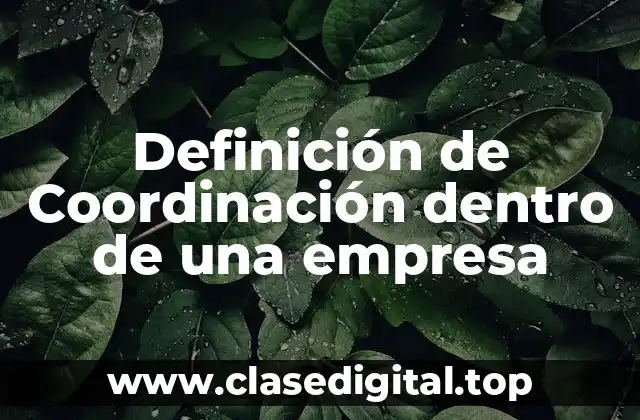 Definición de Coordinación dentro de una empresa