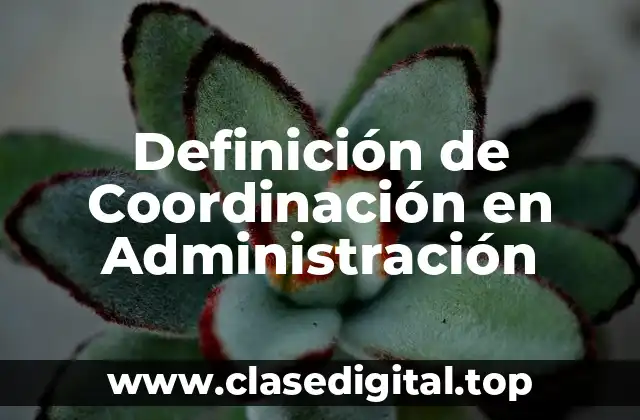 Definición de Coordinación en Administración