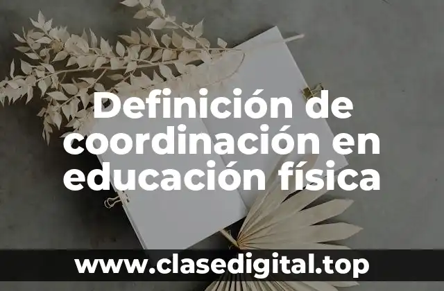 Definición técnica de coordinación en educación física