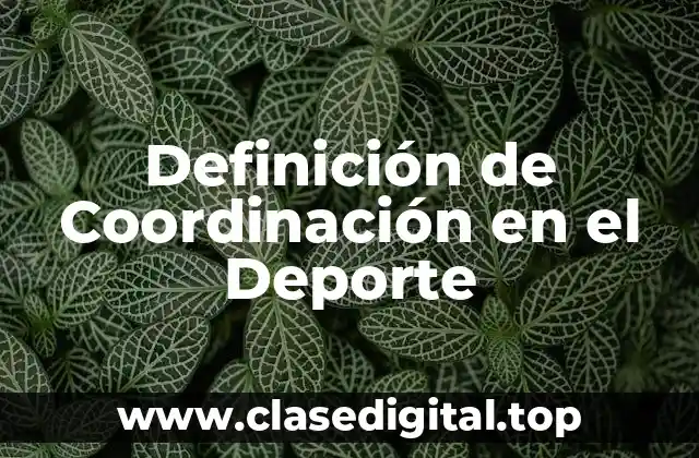 Definición de Coordinación en el Deporte