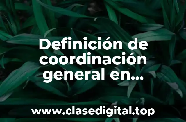 Definición de coordinación general en educación física