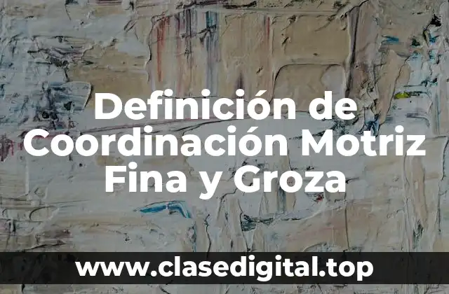 Definición de Coordinación Motriz Fina y Groza